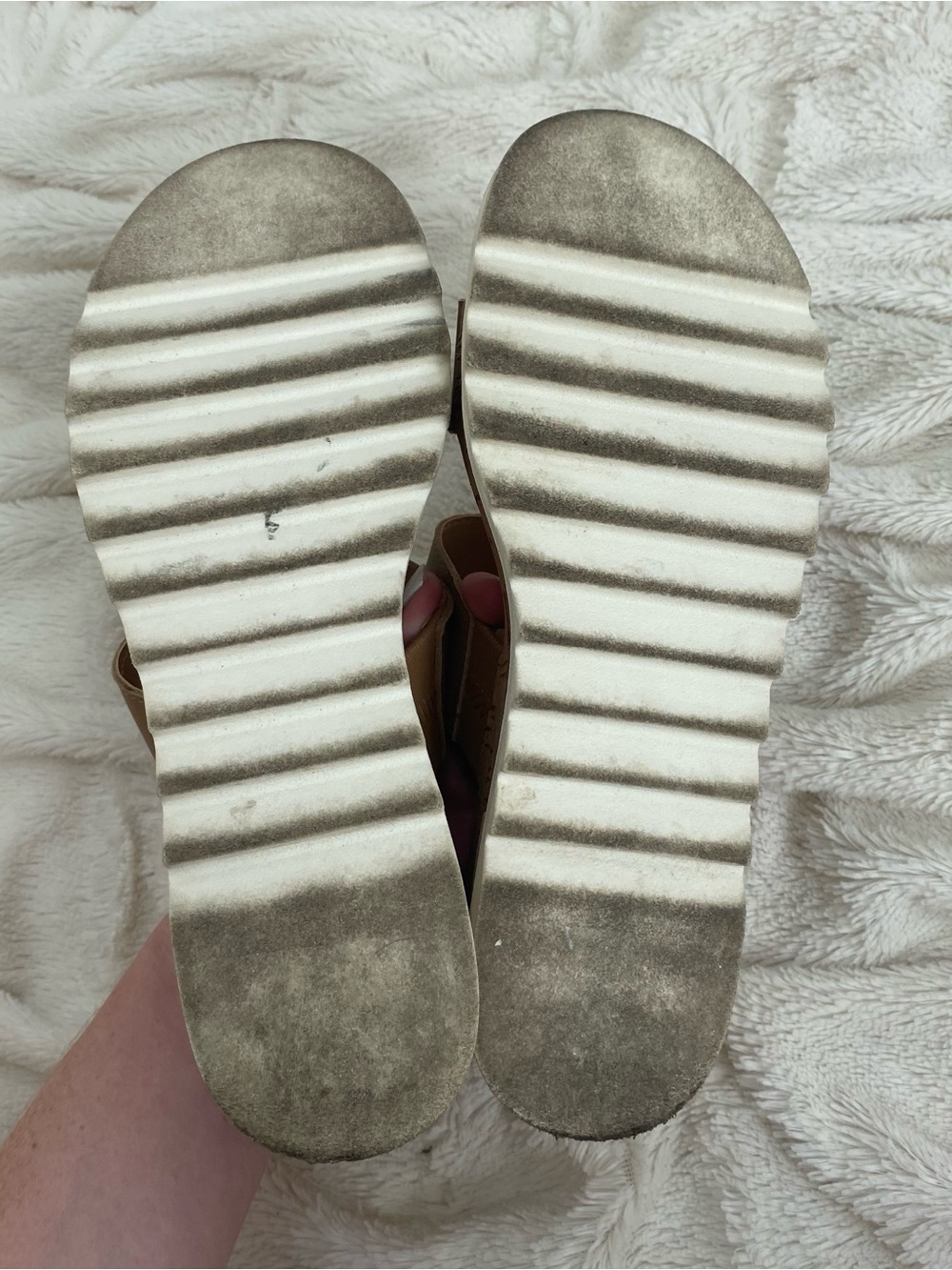 Steve Madden Defuse leather espadrille platform sandals tan Sz 7 - Picture 6 of 7